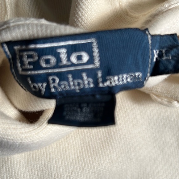 POLO by Ralph Lauren, XL, Vintage, cream colored pullover brown horse em… - Picture 5 of 7